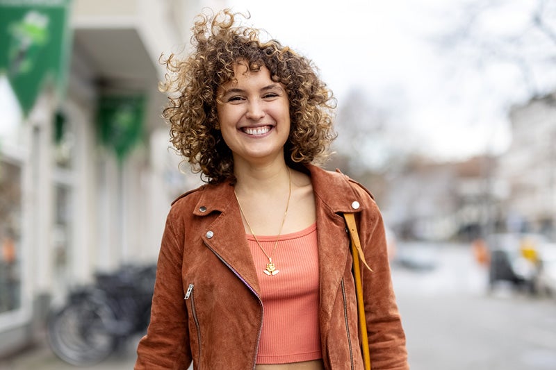 Confident women smiling