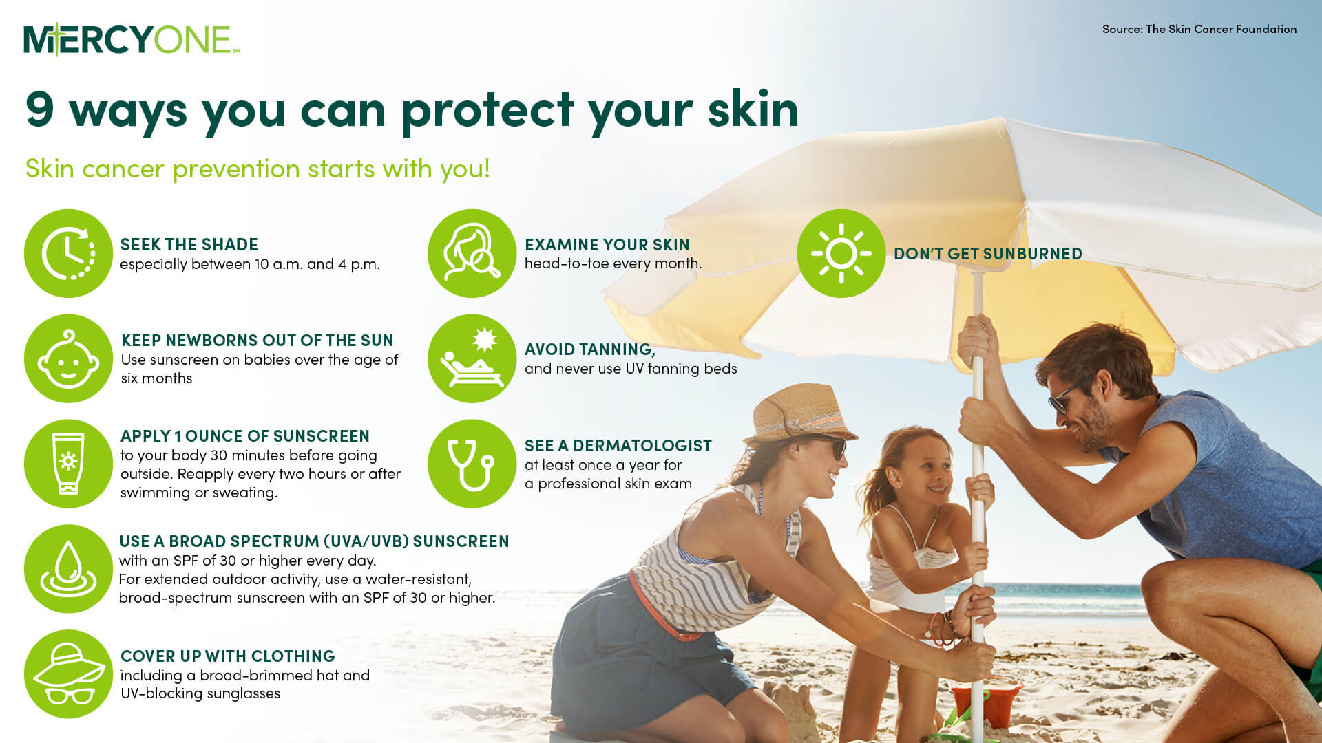 Nine ways to prevent skin cancer