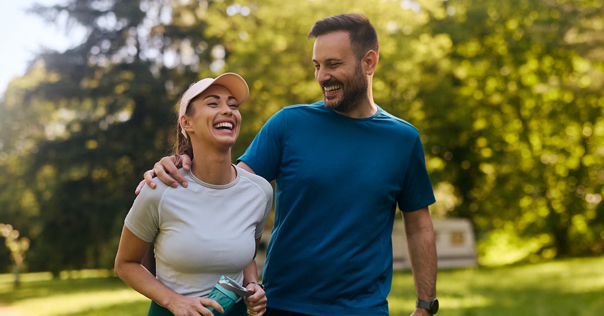 couple outside on a walk