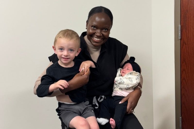 provider holding both babies