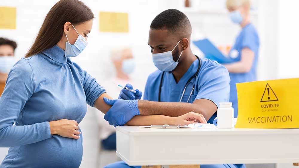 patient getting covid vaccination