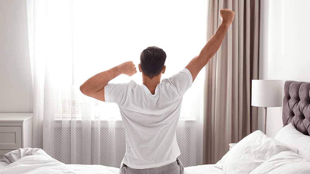 Man yawning