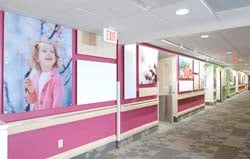 Hallway with pictures of happy children