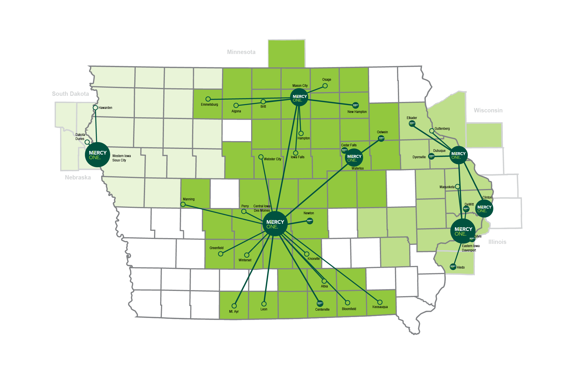 MercyOne Location Map