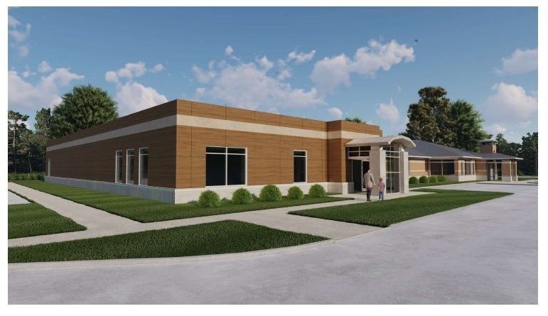 An artist's rendering of the MercyOne Eldridge Family Medicine location building.